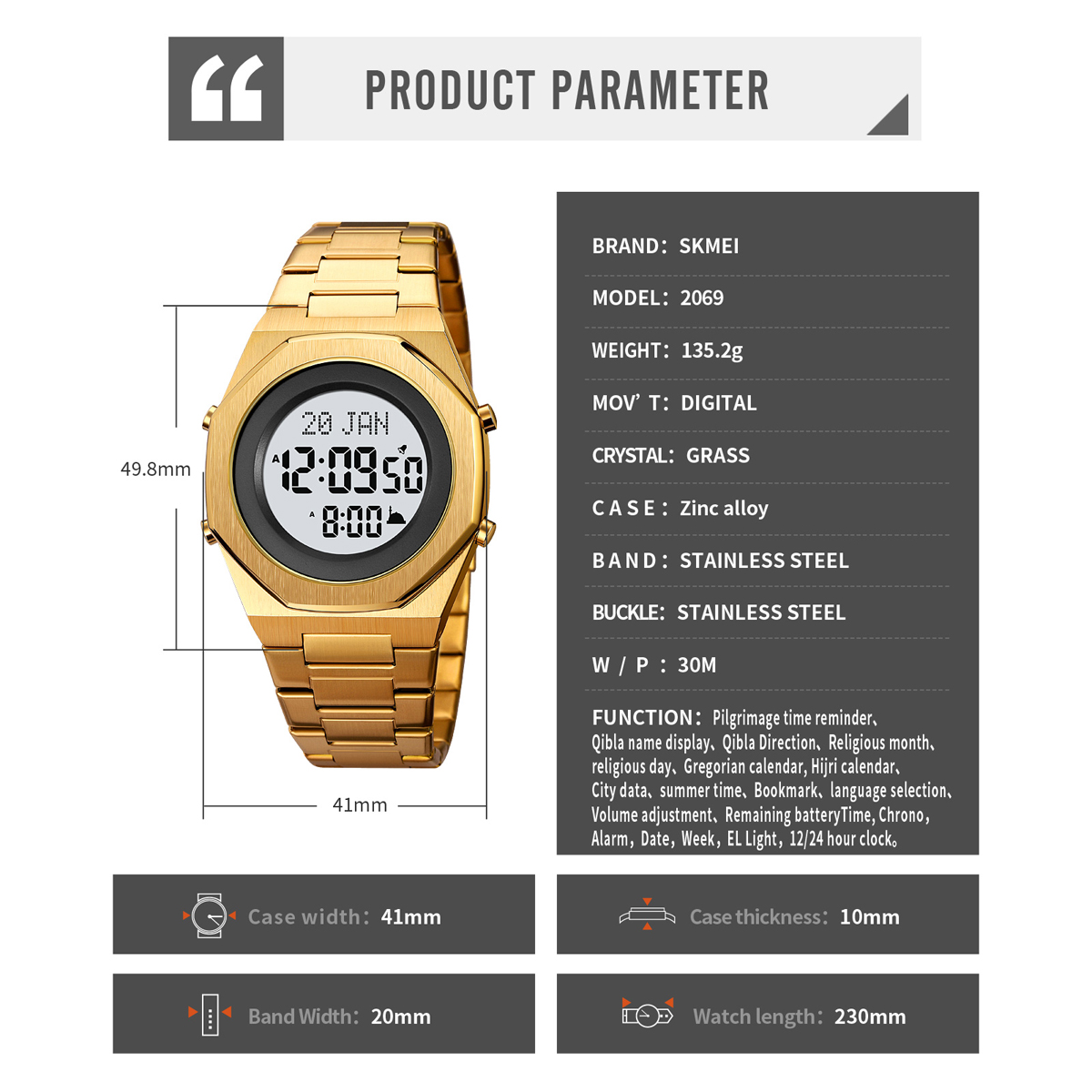 gift for men stainless steel watch