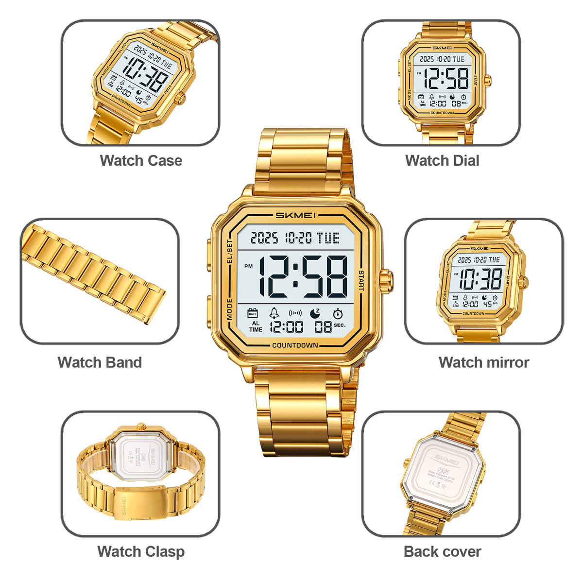 square dress elegant watch
