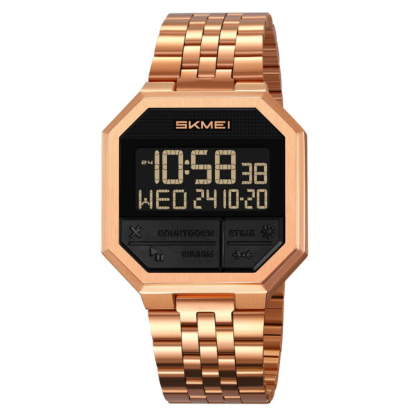 SKMEI 2350 Luxury Square LED Watch Full Steel Business Style 30M Water