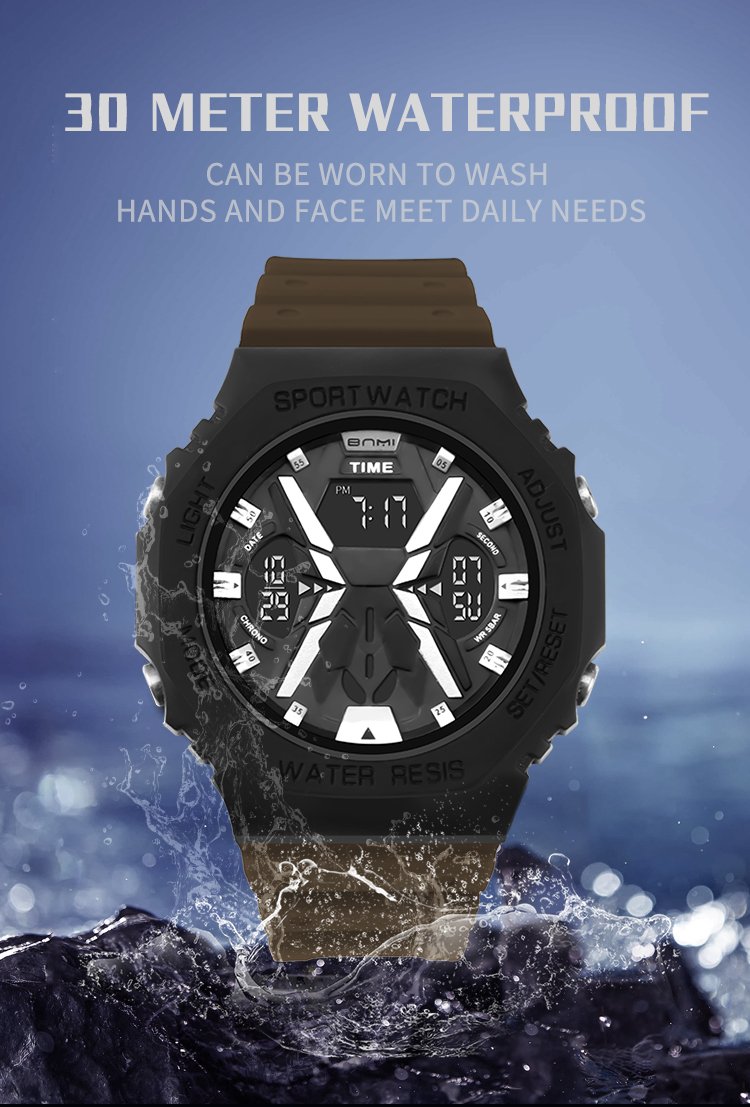 BNMI 2023G-B Analog Digital Watch with Alarm and IP67 Rating 5 analog digital wrist watch with alarm 5
