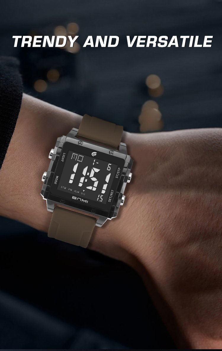 bnmi rectangular alarm wrist watch 4