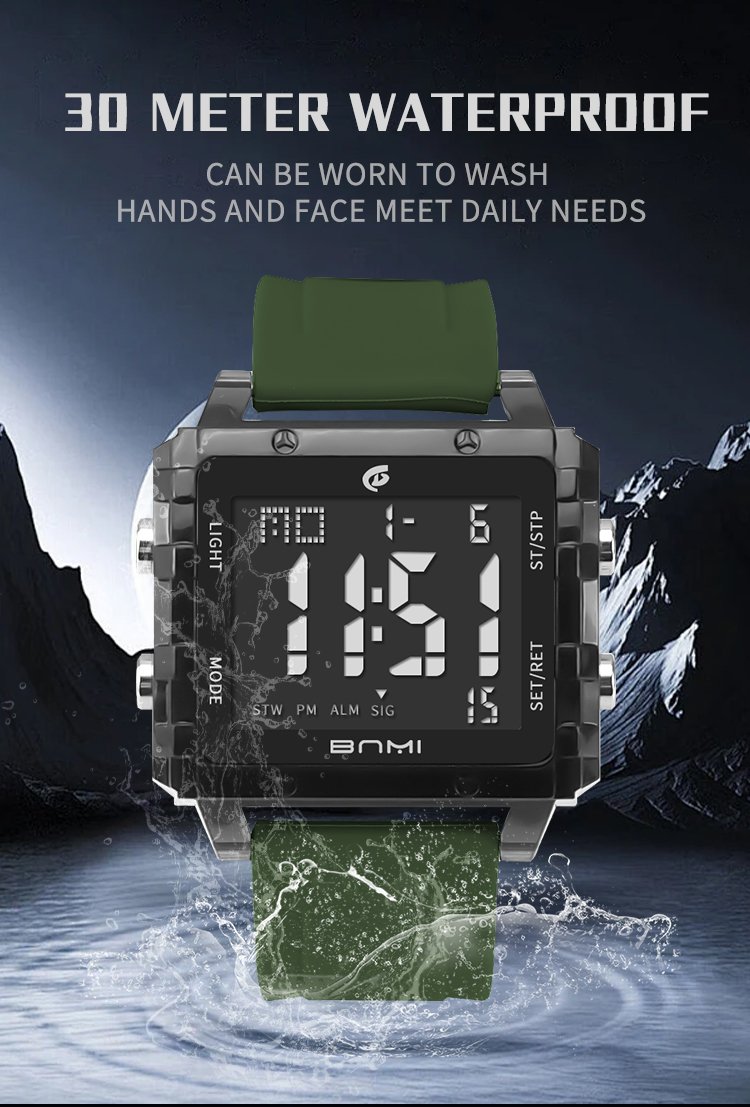 bnmi rectangular alarm wrist watch 5