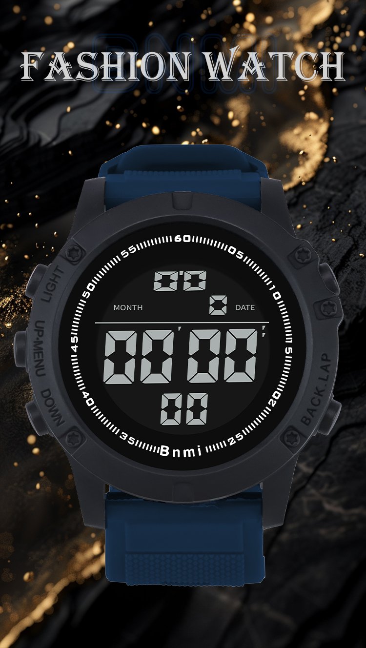 BNMI 1808G Round Face Digital Watch with Large Display 1 bnmi round face digital watch 1