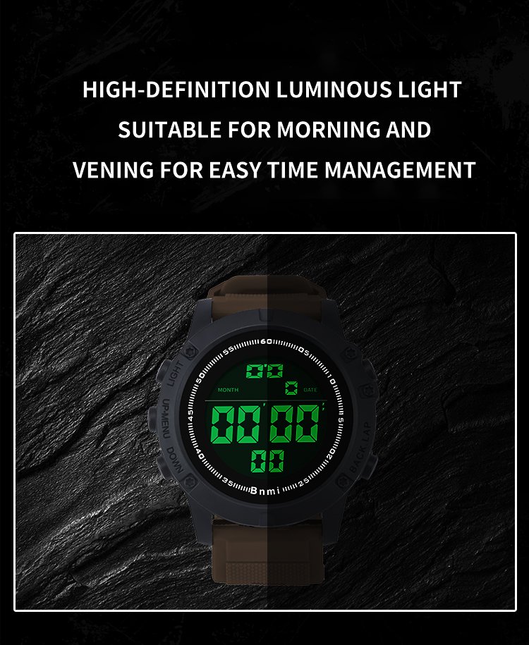 BNMI 1808G Round Face Digital Watch with Large Display 2 bnmi round face digital watch 2