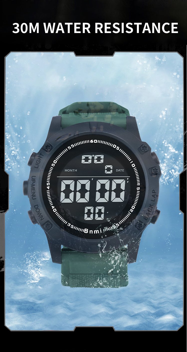 BNMI 1808G Round Face Digital Watch with Large Display 4 bnmi round face digital watch 4