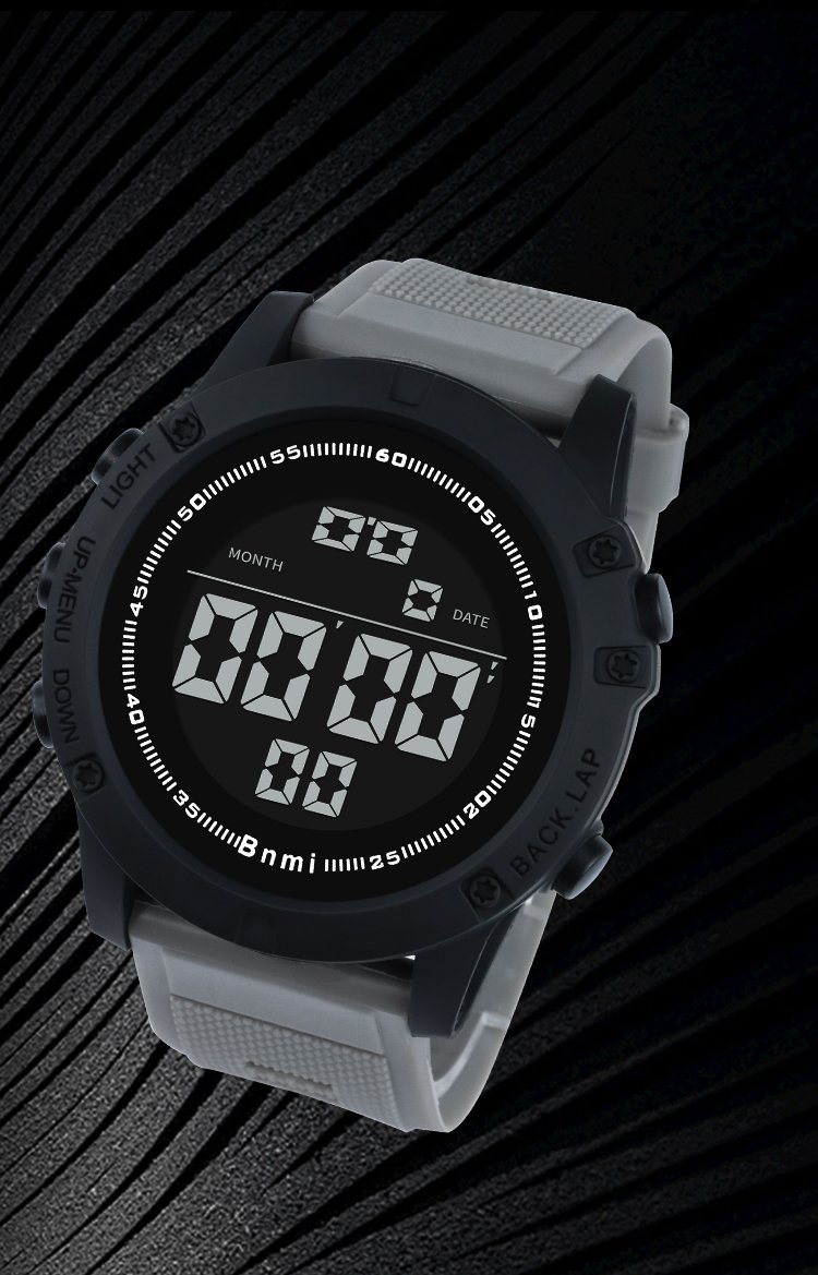 BNMI 1808G Round Face Digital Watch with Large Display 5 bnmi round face digital watch 5