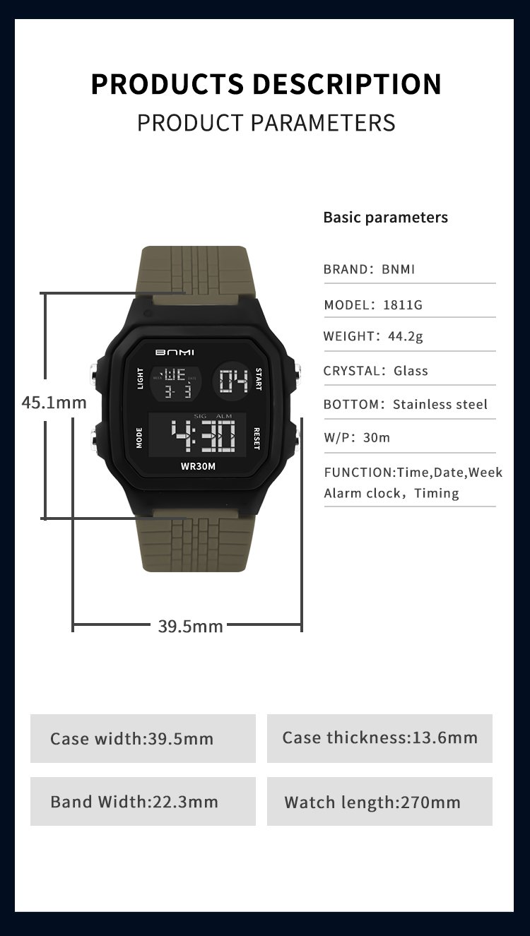 octagonal digital wrist watch 6